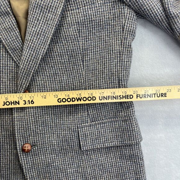 Pendleton Woolen Mill Tweed Blazer Elbow Patches Brown Wool Sport Coat 42 Long - Picture 9 of 15